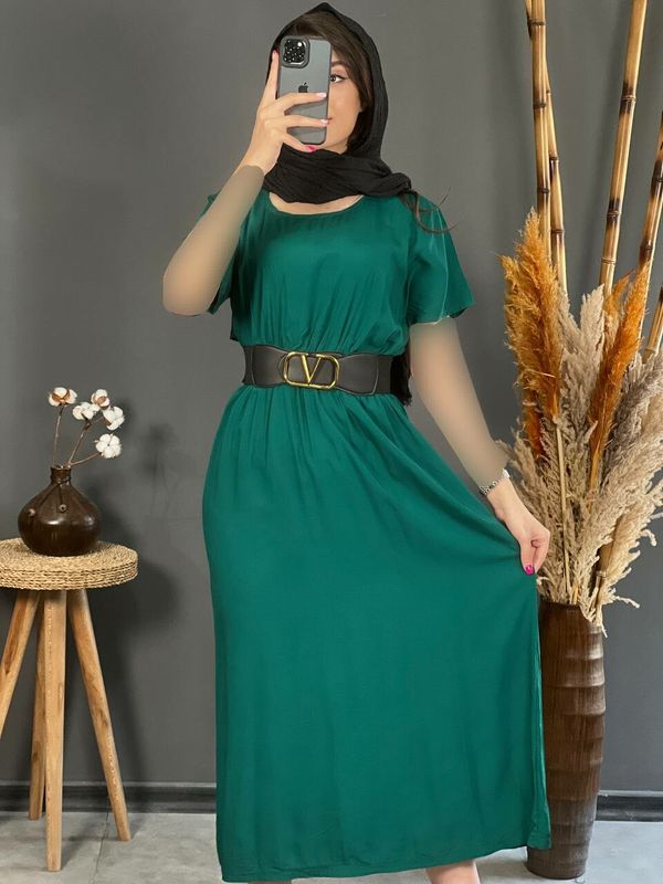 پیراهن نخی یقه گرد 1151