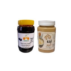 شیره خرما طبیعی شهر طبیعت - 950 گرم به همراه ارده کنجد آدینه - 700 گرم