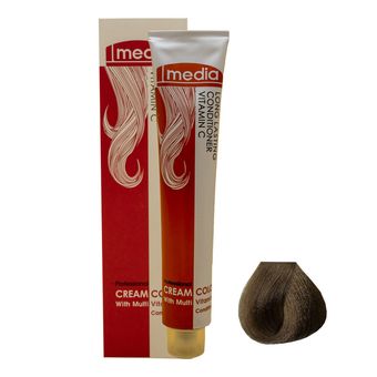 رنگ مو مدیا سری فندقی شماره 7.65 حجم 100 میلی لیتر رنگ بلوند فندقی متوسط