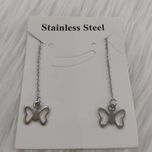 گوشواره زنانه استیل مدل بخیه طرح پروانه کد butf112