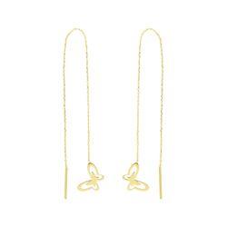 گوشواره طلا 18 عیار زنانه مدل گوشواره بخیه ای طرح پروانه GE008