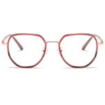 فریم عینک طبی چند ضلعی زنانه مدل ُTRZC829 C42-P81 Transparent Red