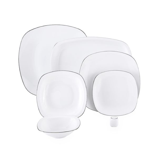 سرویس غذاخوری 98 پارچه چینی زرین ایران سری کواترو مدل سمن درجه یک