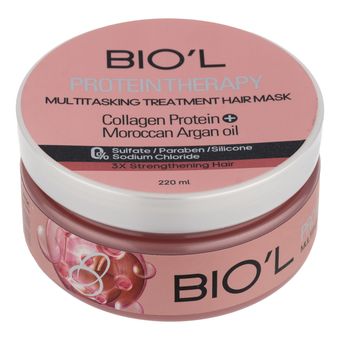 ماسک تقویت کننده و نرم کننده مو بیول مدل Moroccan Argan Oil مناسب برای انواع مو حجم 220 میلی‌لیتر، ترمیم کننده و مؤثر در برطرف ک