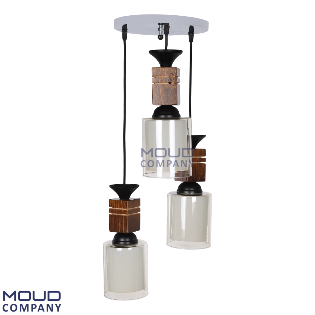 لوستر چوبی سه شعله پردیس (موعود)