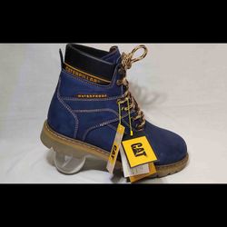 تیم مردانه تمام چرم کاترپیلار رنگ سرمه ای کد 116