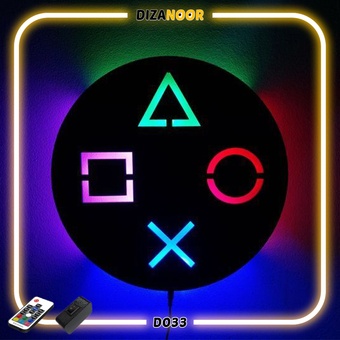 تابلو بک لایت طرح لوگو یا آیکون پلی استیشن دیزانور کد D033