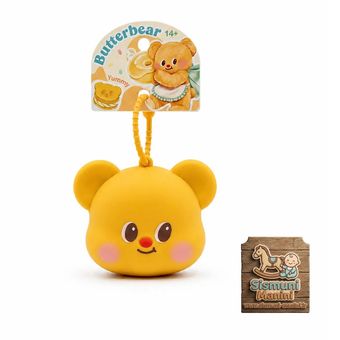 قاب پستانک تمام سلیکونی آویزدار خرس کرم (Butterbear) در سیسمونی مانی نی