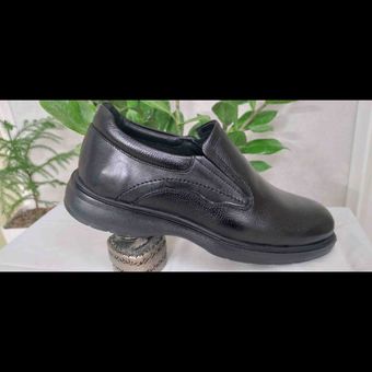 کفش مردانه تمام چرم طبی مشکی بدون بند کد 277