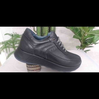 کفش اسپرت تمام چرم بند دارمشکی پادینا کد 271