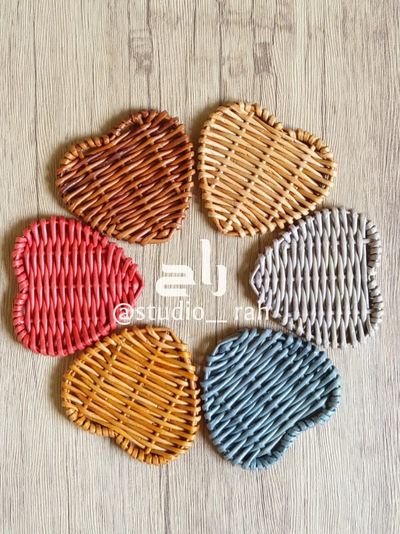 زیرلیوانی قلبی حصیری استودیو راح