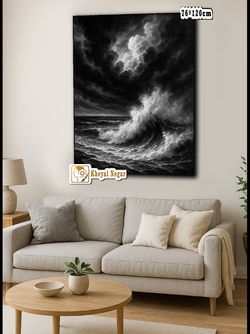 تابلوی سیاه سفید/طوفان و زیبایی طبیعی 🌊 کد S4