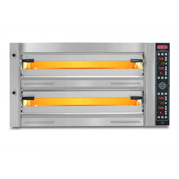 فر پیتزا برقی اتوماتیک SGS مدل PO10575DE دو طبقه دیجیتال همراه پایه | ظرفیت 12 پیتزا 34 سانتی