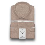 پیراهن مردانه کرم خاکی پارچه فلورا