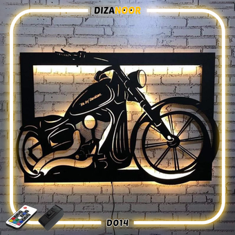 تابلو بک لایت طرح موتورسیکلت هارلی دیویدسون دیزانور کد D014
