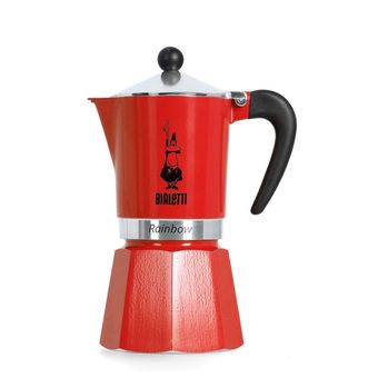 موکاپات بیالتی Rainbow قرمز 3 کاپ | قهوه ساز روگازی Bialetti مدل رینبو اصل ایتالیا