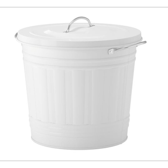 سطل درب دار ایکیا مدل IKEA KNODD رنگ سفید