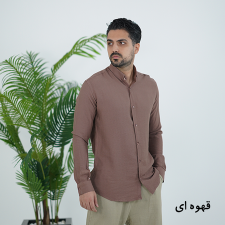 پیراهن مردانه لینن آستین بلند