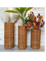 گلدان استوانه حصیری استودیو راح