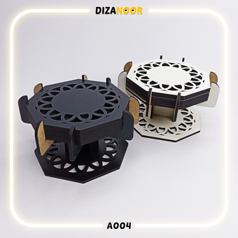 زیر لیوانی هشت ضلعی طرح‌دار دیزانور کد A004