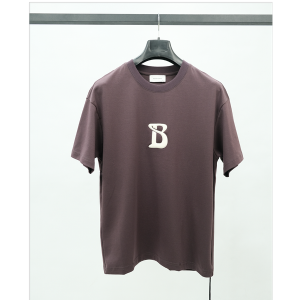 تیشرت طرح B بادمجونی