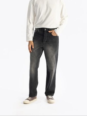 شلوار جین رگولار ( نیم بگ ) زغالی / برند جیستو Giesto ترکیه