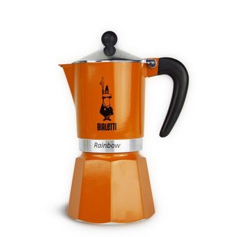 موکاپات بیالتی مدل Rainbow نارنجی 3 کاپ | قهوه ساز روگازی Bialetti برای تهیه اسپرسو خانگی