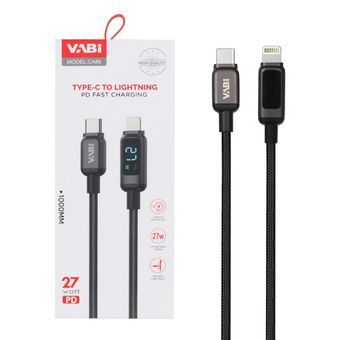 کابل شارژ فست VABI Type-C To Lightning مدل 27W