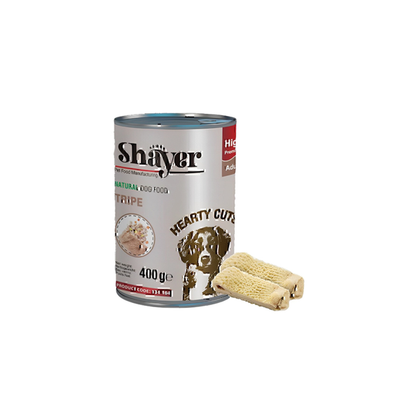 کنسرو سگ  با طعم سیرابی 400 گرمی شایر / Shayer natural dog food tripe