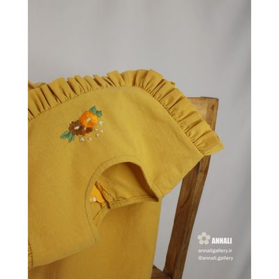 پیراهن دخترانه مُروا رنگ زرد