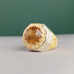 انگشتر سیترین کد 2257