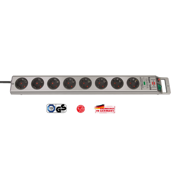 چند راهی برق ,محافظ ولتاژ و محافظ شوک 8 خانه برند برننشتول مدل سوپر سالید Brennenstuhl Super-Solid