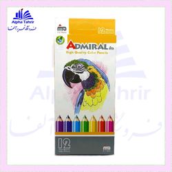 مداد رنگی  12 رنگ جعبه مقوایی ( آدمیرال )