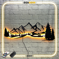 تابلو بک لایت طرح کوه و جنگل دیزانور کد D017