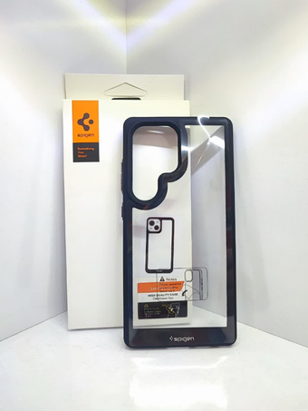 کاور محافظ دور مشکی شفاف Spigen مناسب برای گوشی سامسونگ S25 Ultra اورجینال