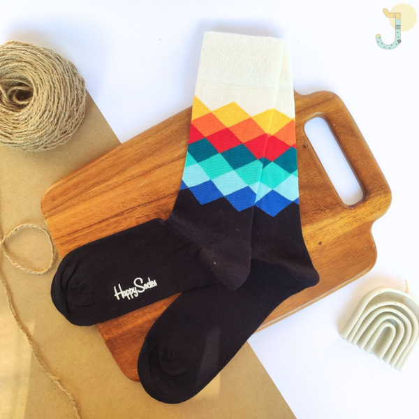 جوراب ساقدار مردانه مولتی کالر (1) برند Happy Socks