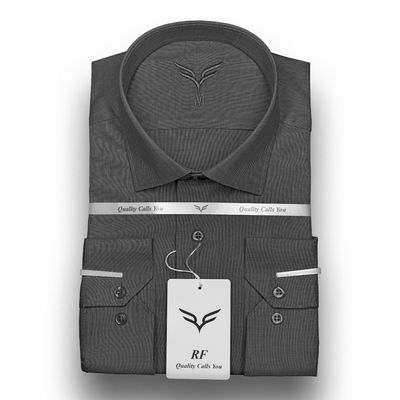 پیراهن مردانه ذغالی بی‌نهایت مردانه پارچه فلورا