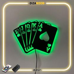 تابلو بک لایت طرح ورق پاسور دیزانور کد D057
