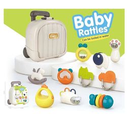 ست دندانگیر و جغجغه طرح چمدانی (چمدونی) Baby Rattle | آموزشی، ایمن و مناسب رشد کودک