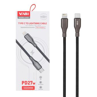 کابل شارژ فست و VABI Type-C To Lightning PD 27w