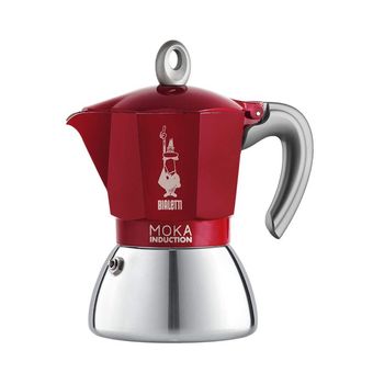 قهوه ساز روگازی موکاپات بیالتی مدل Moka Induction قرمز ظرفیت 3 کاپ | اسپرسوساز Bialetti