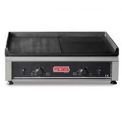 گریل برقی رومیزی صنعتی دو حالته SGS مدل 7050E | صفحه صاف و شیاردار چدنی ساخت ترکیه