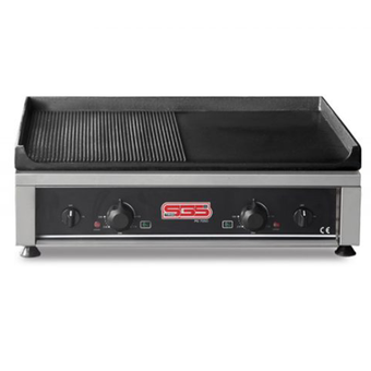 گریل برقی رومیزی صنعتی دو حالته SGS مدل 7050E | صفحه صاف و شیاردار چدنی ساخت ترکیه