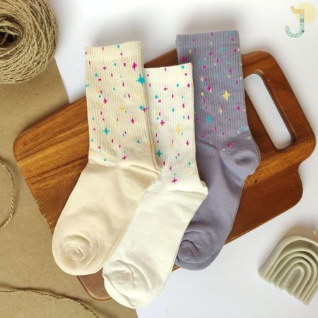 جوراب ساقدار کش انگلیسی زنانه طرح ستاره برند وارداتی