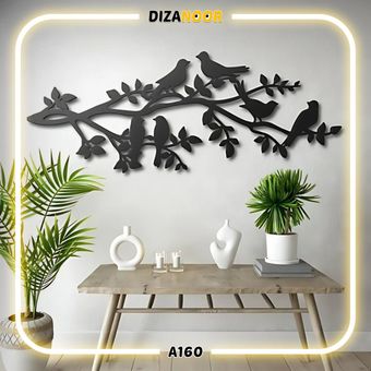 تابلو دیوارکوب طرح پرندگان روی شاخه دیزانور کد A160