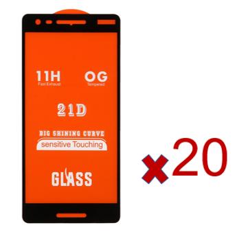 تصویر سبد محافظ صفحه نمایش شیشه ای Nokia 2.1 - Full Cover 21D (بدون پک) - مشکی 