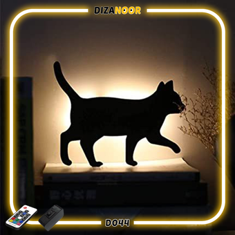 تابلو بک لایت طرح گربه دیزانور کد D044