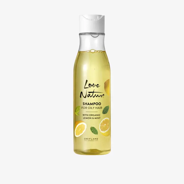 شامپو ارگانیک لیمو و نعناع لاو نیچر برای موهای چرب Shampoo For Oily Hair with Organic Lemon & Mint