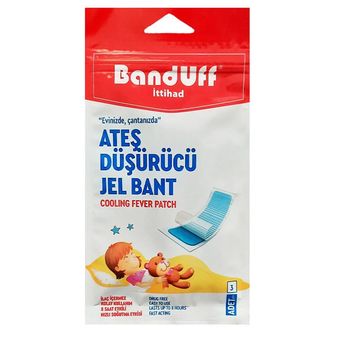 پد کاهش‌دهنده تب کودک باندوف (Banduff) — بسته 3 عددی، خنک‌کننده طبیعی، بدون دارو، اثر 8 ساعته، ایمن برای نوزاد و کودک