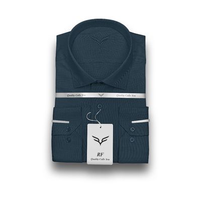 پیراهن مردانه کله‌غازی تیره پارچه فلورا